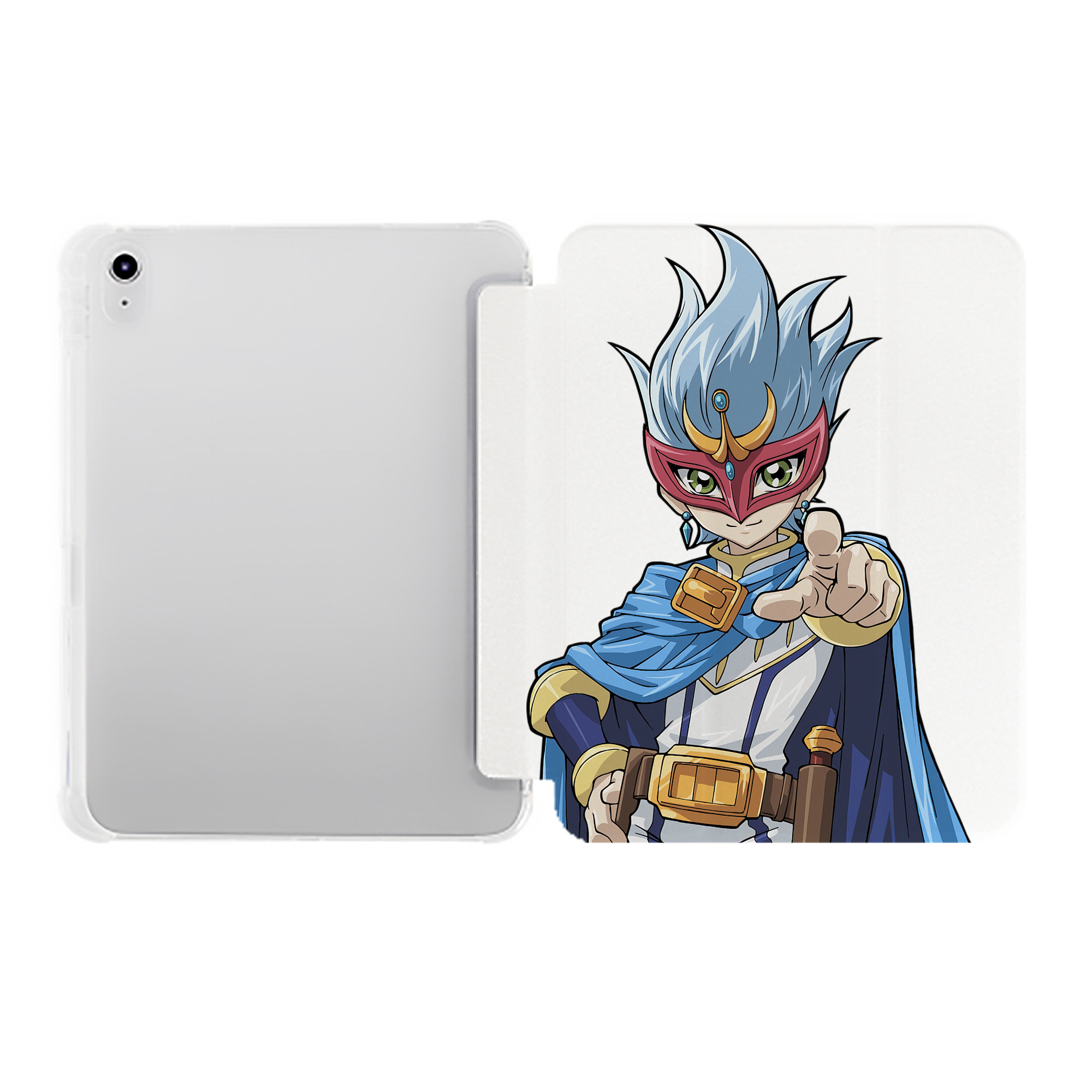 （画像用） 遊☆戯☆王 Yu-Gi-Oh! IPad ケース ペン収納付き 三つ折りスタンド PUレザー×シリコン 対応機種9.5/10.5/10.9インチ